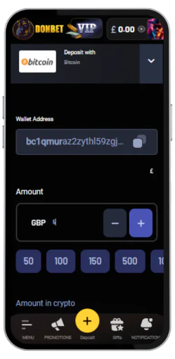 Enter the amount to be deposited