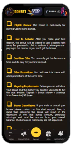 List of rules for free bonuses