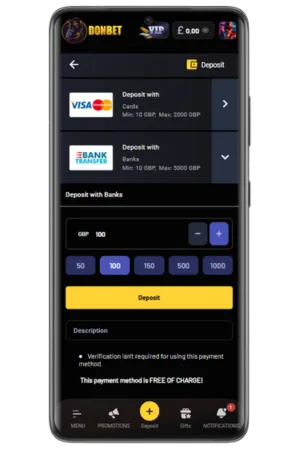 Enter the top-up amount