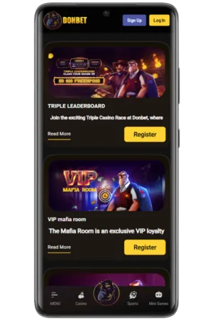 MasterCard casino homepage registration button